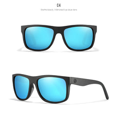 Polarised Sunglasses Men Sports Tridimensional Brand Logo TR90 Square Sun Glasses All Black With Zipper Case KD0721