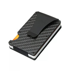 Carbon Fiber Card Holder Mini Aluminium Metal RFID Magic Men's Wallet