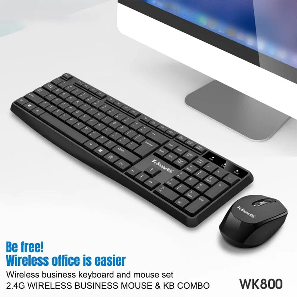 Wireless Keyboard and Mouse Combo Full-Sized 2.4GHz USB Wireless Keyboard and Wireless Optical Mouse for Mac Laptop Desktop PC