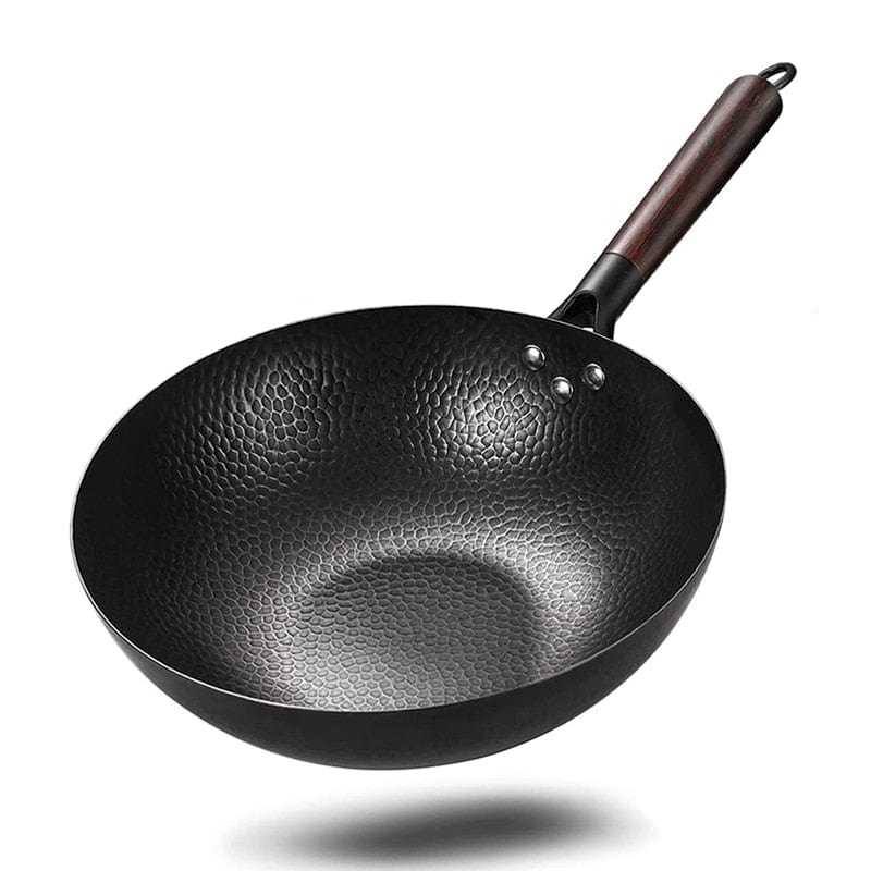 High Quality Iron Wok Traditional Handmade Iron Wok Non-stick Pan Non-coating Gas Cooker Cookware - Wowza