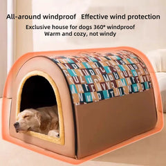 New Dog Kennel Winter Warm Large Dog Oversized Dog House House Closed Winter Removable Golden Pet Four Seasons Use