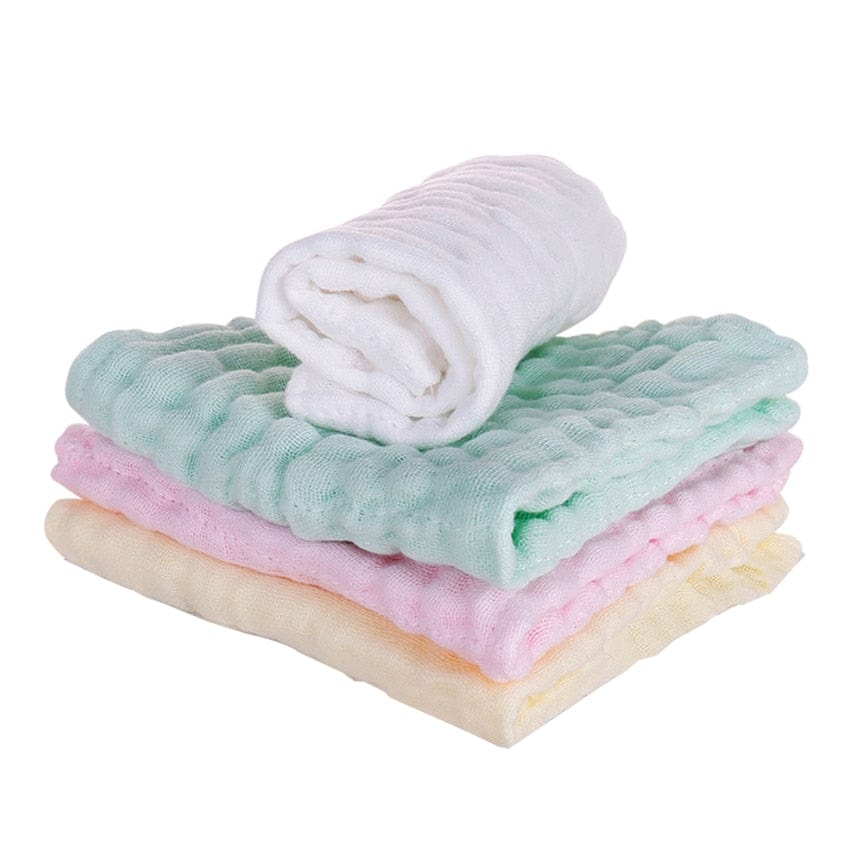 4PCS Baby Towel 100% Cotton Bath Towel 6 Layers Gauze Face Washcloth Squares Hand Wipe Newborn Bathing Feeding Kids Handkerchief