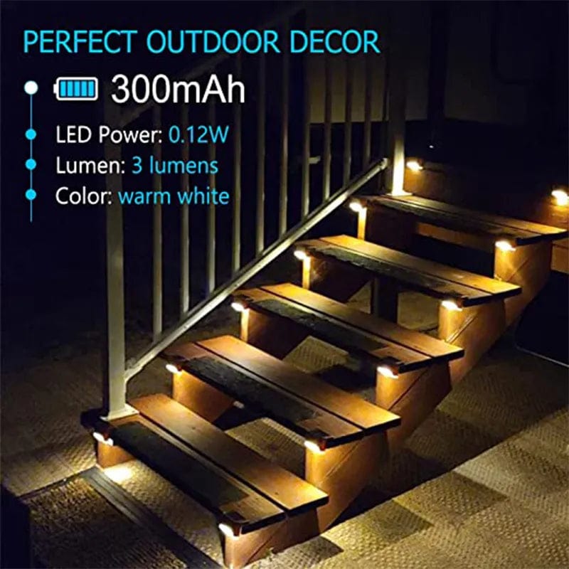 Deck & Step LED Solar Lamp Path Stair Outdoor Garden Lights Waterproof Balcony Light Decoration for Patio Stair Fence Light