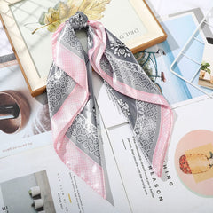 Haimeikang 60*60cm Square Silk Scarf Women Headband Fashion Print Neck Scarfs Office Hair Band Hand Kerchief Female Bandana