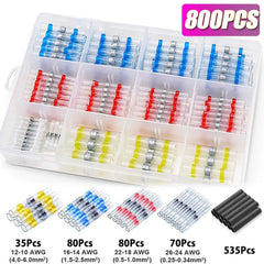 Heat Shrink Butt Waterproof Solder Seal Wire Cable Splice Terminal Kit Crimp Terminals Electrical with Hot Air Gun