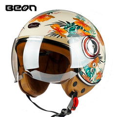 Capacete BEON 110B Motorcycle Scooter Helmet beon open face 3/4 motorbike jet vintage retro helmets Casco ECE Certification