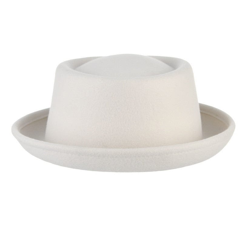 GEMVIE Classic 100% Wool Soft Felt Pork Pie Hat Fedora for Men Women Autumn Winter Wool Hat Curved Brim Men Dress Hats