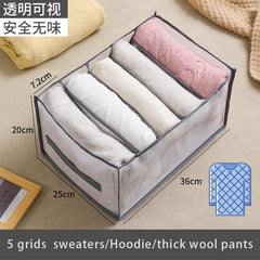 Jeans Compartment Storage Box Closet Clothes Drawer Mesh Separation Box Stacking Pants Drawer Divider Can Washed Home Organizer - Wowza