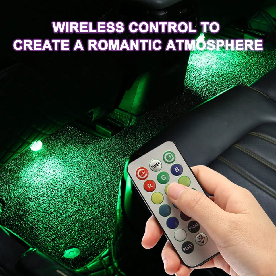 Wireless Car Interior LedAdhesive LED Ambient Light Remote Control Decoration Auto Roof Foot Atmosphere Lamp diamond diving light