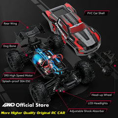 4WD 1:16 80KM/H Super Brushless 50KM/H Brushed RC Car 4x4 Off Road Remote Control High Speed Drift Monster Truck Toy  Kids Adult