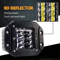 2x 5inch Flush Mount LED Work Light Bar Off Road 12V 24V 40W Spot Beam LED Pods Light Bar for Car Truck Atv Jeep Headlight