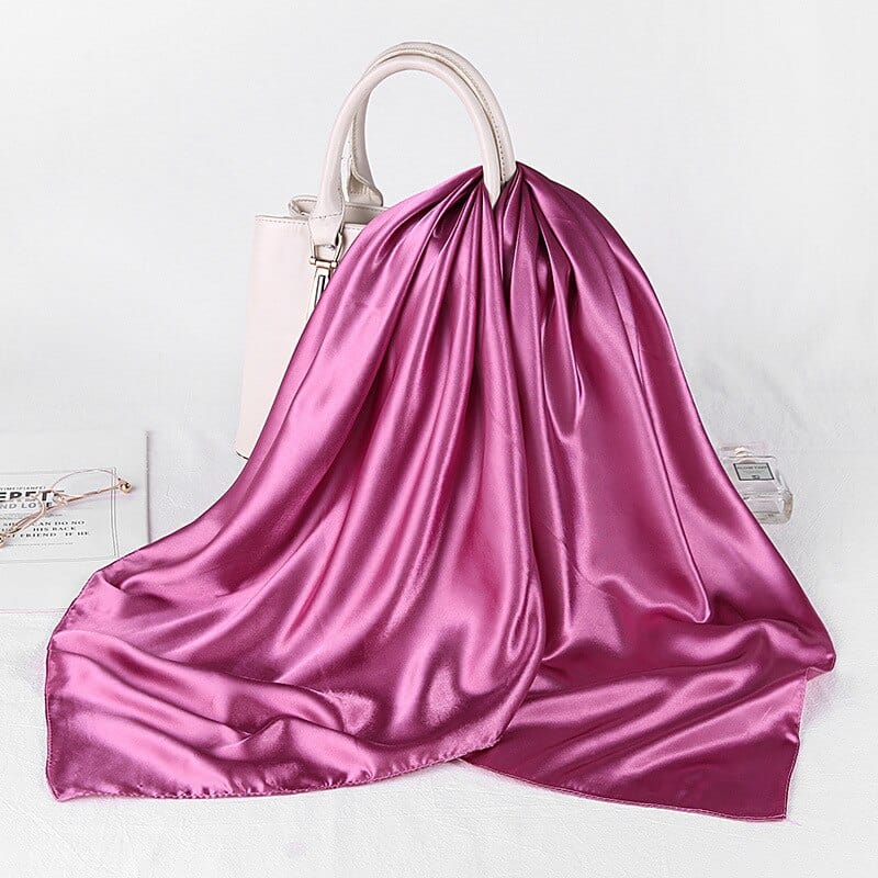 Square Silk Scarves Women 90*90cm Satin Hijab Scarf Muslim Female Chiffon Shawls And Wrap Hair Head Scarves Pareo Bandanna