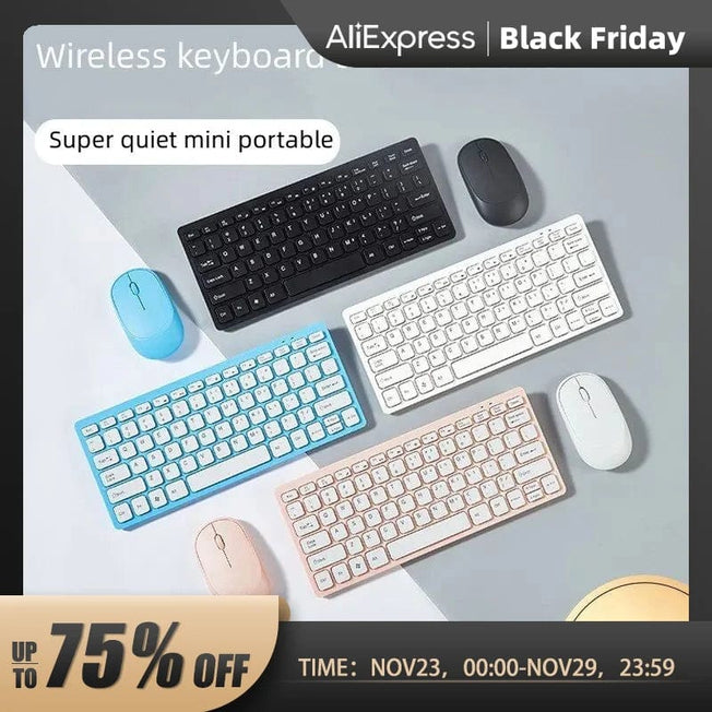 2.4G Wireless Keyboard and Mouse Protable Mini Keyboard Mouse Combo Set For Notebook Laptop Mac Desktop PC Computer Smart TV PS4