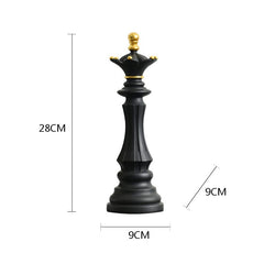 NORTHEUINS Resin Retro International Chess Figurine for Interior King Knight Sculpture Home Desktop Decor Living Room Decoration