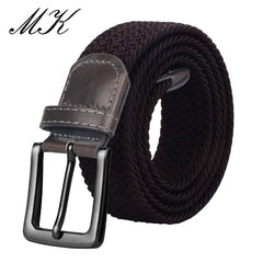 MaiKun Canvas Belts for Men Fashion Metal Pin Buckle Military Tactical Strap Male Elastic Belt for Pants Jeans