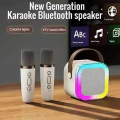 Karaoke Machine Portable 5.3 PA Speaker System with 1-2 Wireless Microphones Home Family Singing Children's Gifts