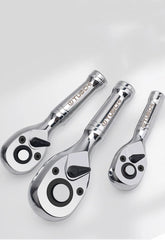 72 Teeth Quick Socket Mini Ratchet Wrench Spanner 1/4 3/8 1/2 Big Medium and Small Fly Two-way Horns Short Handle Repair Tool