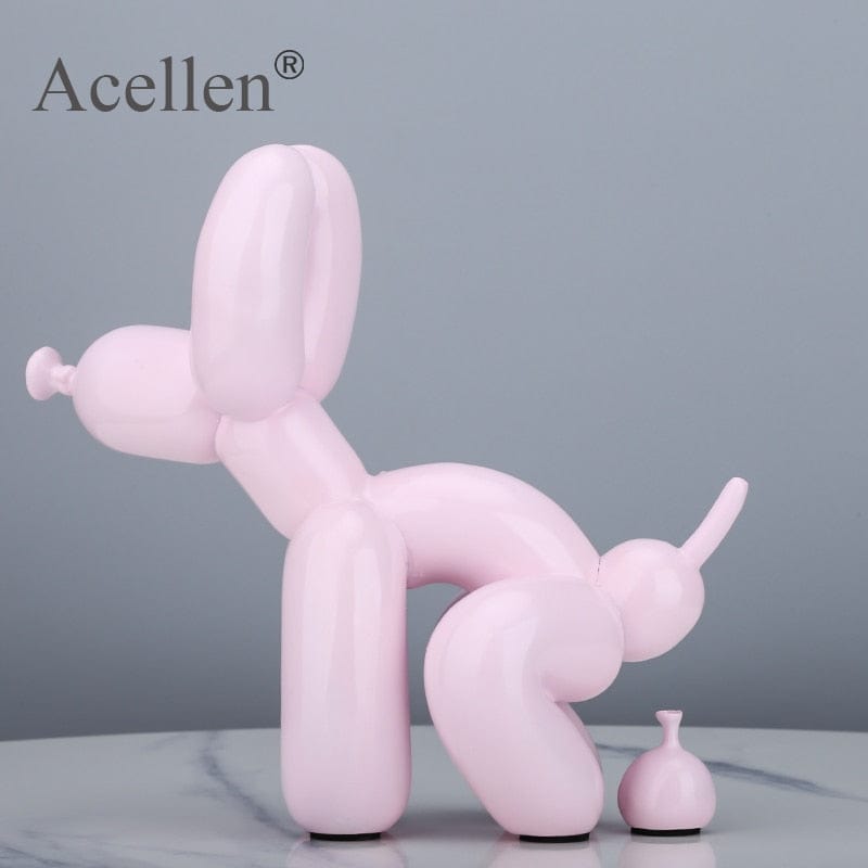 Animals Figurine Resin Cute Squat Poop Balloon Dog Shape Statue Art Sculpture Figurine Craftwork Tabletop Home Decor Accessories