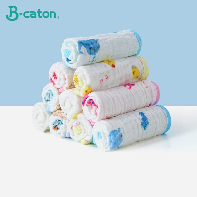 4PCS Baby Towel 100% Cotton Bath Towel 6 Layers Gauze Face Washcloth Squares Hand Wipe Newborn Bathing Feeding Kids Handkerchief