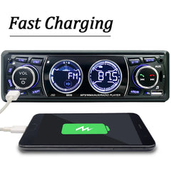 Car Radio 1din Audio Bluetooth Stereo MP3 Player FM Receiver 60Wx4 Support Phone Charging AUX/USB/TF Card In Dash Kit