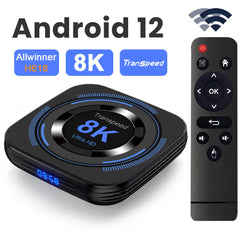 Android 12 TV BOX H618 Dual Wifi 32G64G Quad Core Cortex A53 Support 8K 4K BT Voice Media player Set top box