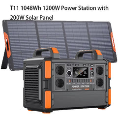 Solar Generator 600W 1000W 2400W 3000W LiFePO4 Battery Portable Power Station, 100W 200W Solar Panel, Camping Emergency