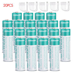 Kuugro AA 1.5 V 2600 mWh USB‑C Rechargeable Lithium Battery – Long‑Lasting Power