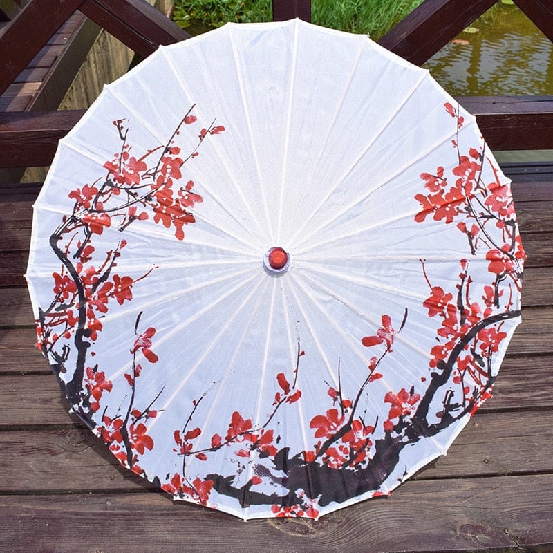 Silk Cloth Women Umbrella Japanese Cherry Blossoms Ancient Dance Umbrella Decorative Umbrella Chinese Style Oil Paper Umbrella