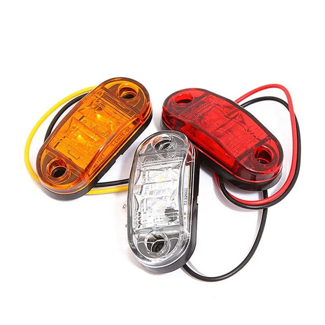 1PC 12V 24V LED Side Marker Lights Warning Tail Light Auto Car External Lights Trailer Truck Lorry Yellow White Red Car Lamps