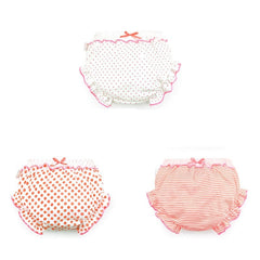 3 Piece/Lot Kids 100%Cotton Panties Girl Baby Infant Newborn Fashion Solid Cute Bow Striped Dots Underpants For Children Gift CN