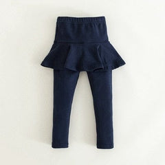 Solid Color Girls Pants Kids Leggings 2-10Y Children Clothing Autumn Cotton Leggings Warm Baby Girl Skirt-pants High Quality