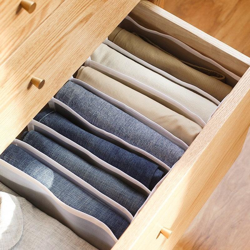 Sweater Clothes Storage Grid Boxes Student Dormitory Wardrobe Closet Drawer Organizer T-shirt Pants Clothing Separation Box - Wowza