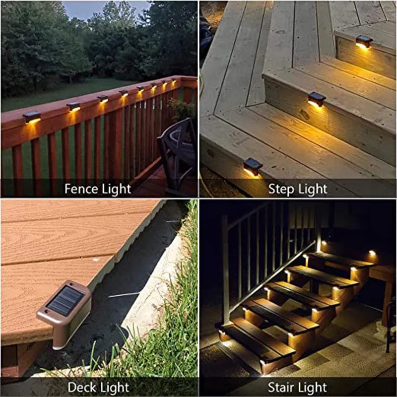 Deck & Step LED Solar Lamp Path Stair Outdoor Garden Lights Waterproof Balcony Light Decoration for Patio Stair Fence Light