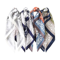 Haimeikang 60*60cm Square Silk Scarf Women Headband Fashion Print Neck Scarfs Office Hair Band Hand Kerchief Female Bandana