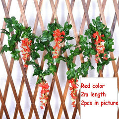 2x 7FT Artificial Wisteria Vine Garland Plants Foliage Trailing Flower flowers Outdoor home office hotel decor