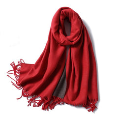 Winter Cashmere Scarf Women Thick Warm Shawls Wraps Lady Solid Scarves Fashion Tassels Pashmina Blanket Quality Foulard 2023 New