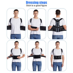 Straight Back Posture Corrector Shoulder Lumbar Brace Spine Support Belt Adjustable Corset Correction Body Improve with Plate