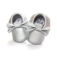 Baby Shoes Newborn Infant Boy Girl First Walker PU Sofe Sole Princess Bowknot Fringe Toddler Baby Crib Shoes Casual Moccasins