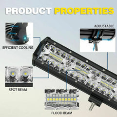 LED Led Light Bars Work Light 12V 24V Off road Spot Flood Combo LED Bar Work Light 4x4 Truck Boat SUV