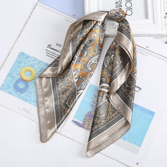 Haimeikang 60*60cm Square Silk Scarf Women Headband Fashion Print Neck Scarfs Office Hair Band Hand Kerchief Female Bandana