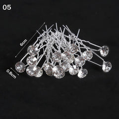 50/20 pcs/pack Women Flowers Hairpin Stick Wedding Bridal Crystal Flowers Hairpin U Shaped Hair Clip Hair Accessories