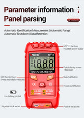 ANENG M113 Mini Digital Multimeter AC/DC Voltage Meter 1999 Counts Multimetro Ohm NCV Electricity Tools Measuring Instruments