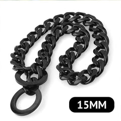 15mm Solid Dog Chain Stainless Steel Necklace Dogs Collar Training Metal Strong P Chain Choker Pet Collars for Pitbulls - Wowza