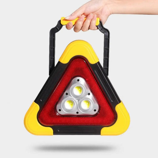 Car Emergency Breakdown Warning Triangle Red Reflective Safety Hazard Lamp Vehicle Tripod Stop Logo LED Light