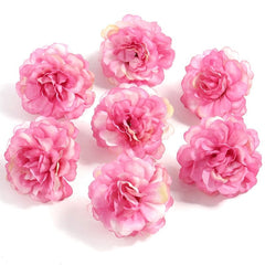 Rose Artificial Flowers Heads 4.5cm Fake Flowers For Wedding Party Decoration Home Decor DIY Craft Wreath Cake Gifts Accessories