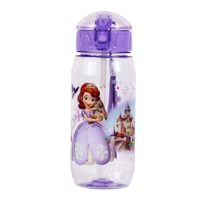 Disney  Mickey Mouse  Cartoon cups With straw kids snow White Captain America Sport Bottles girls Princess Sophia Feeding  cups