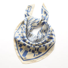 Female Silk Neck Scarf Letter D Print Square Hair Scarves Foulard Head Band Shawls And Wraps Neckerchief Bandana 70*70cm