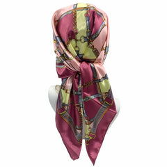 Square Silk Scarves Women 90*90cm Satin Hijab Scarf Muslim Female Chiffon Shawls And Wrap Hair Head Scarves Pareo Bandanna