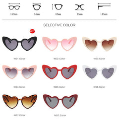 RBRARE Love Heart Sunglasses Women Big Frame Personality Sunglass Fashion Cute Sexy Retro Cat Eye Vintage SunGlasses Pink Female