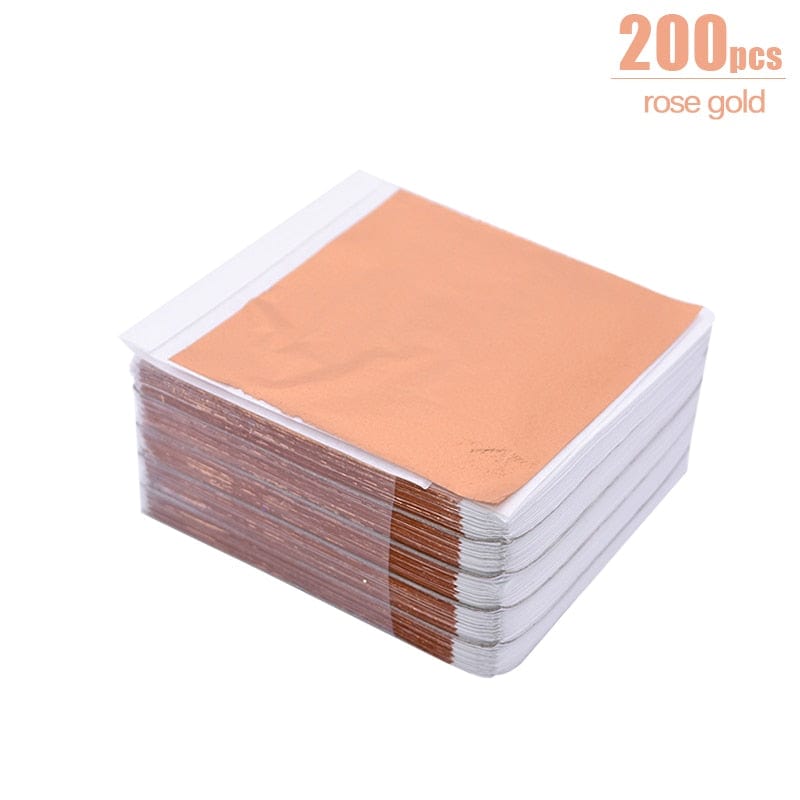 100/200 Sheets Imitation Gold Silver Foil Paper Leaf Gilding DIY Art Craft Paper Birthday Party Wedding Cake Dessert Decorations